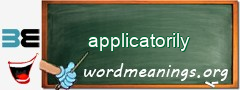 WordMeaning blackboard for applicatorily